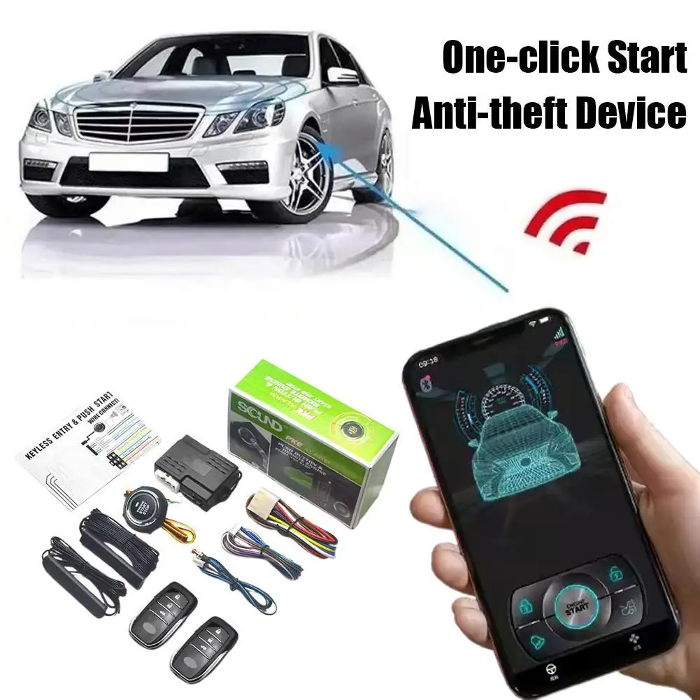 

Auto Start Stop Keyless Entry System Smart Key Remote Start Kit Auto Car Keyless Entry Start System With Autostart Push One Butt