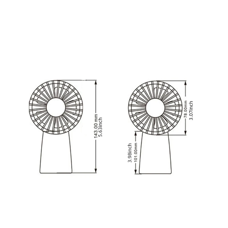 Mini Portable Powered Handheld Fan 90° Swing Neck Fan Table Desktop Fan