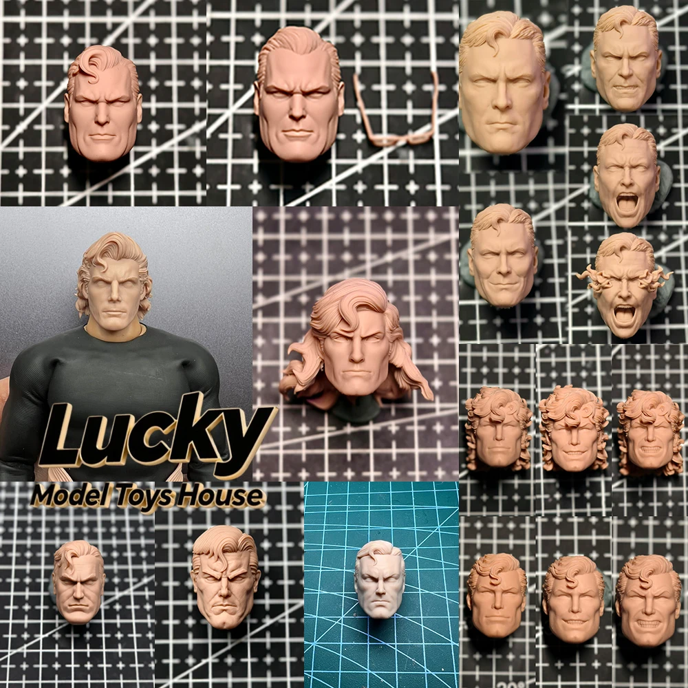 

1/12 Comic Alex Ross Version Black Caped Hero Come Kingdom Man Soldier Hollow Unpainted Head Sculpt For Vtoys Mcfarlane Body