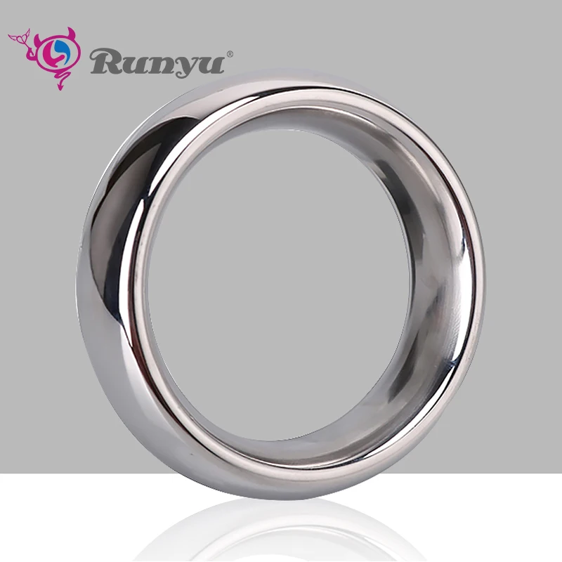 Runyu Stainless Steel Metal Scrotal Restraints Glans Penis Men\'S Testicular Weight-Locked Sperm Ring Training Sextoys Supplies