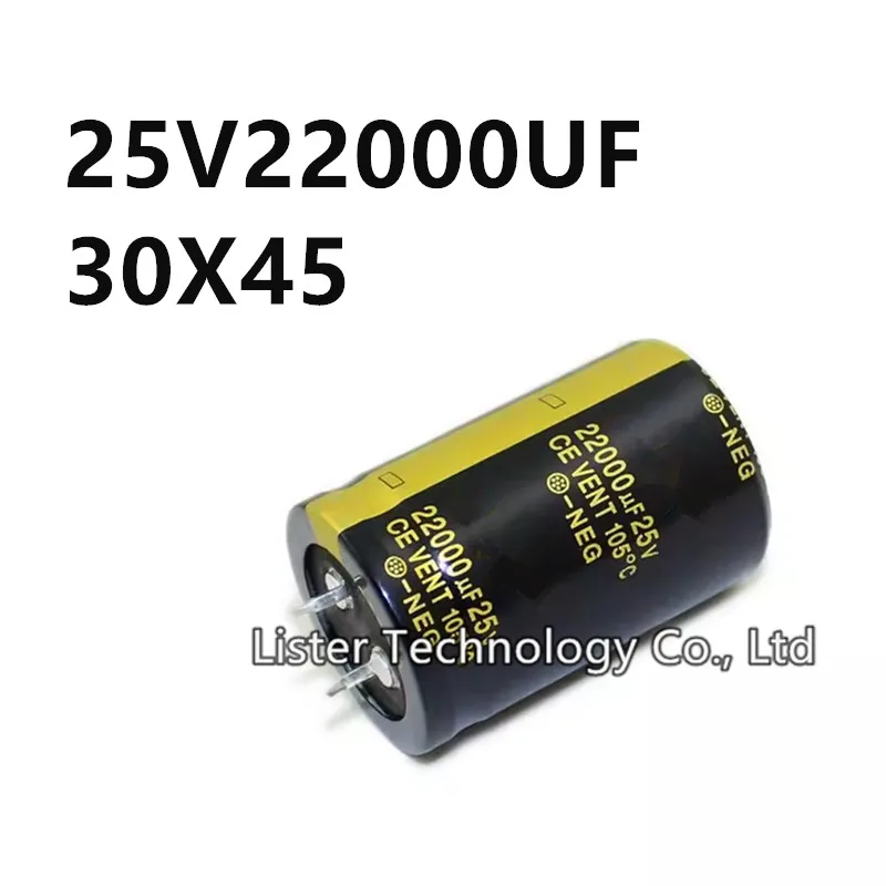 2ชิ้น/ล็อต25V 22000uF 25V22000UF 22000UF25V โวลุ่ม: 30X45แอมพลิฟายเออร์เสียง30*45มม. อินเวอร์เตอร์ตัวเก็บประจุอลูมิเนียมอิเล็กโทรไลติก