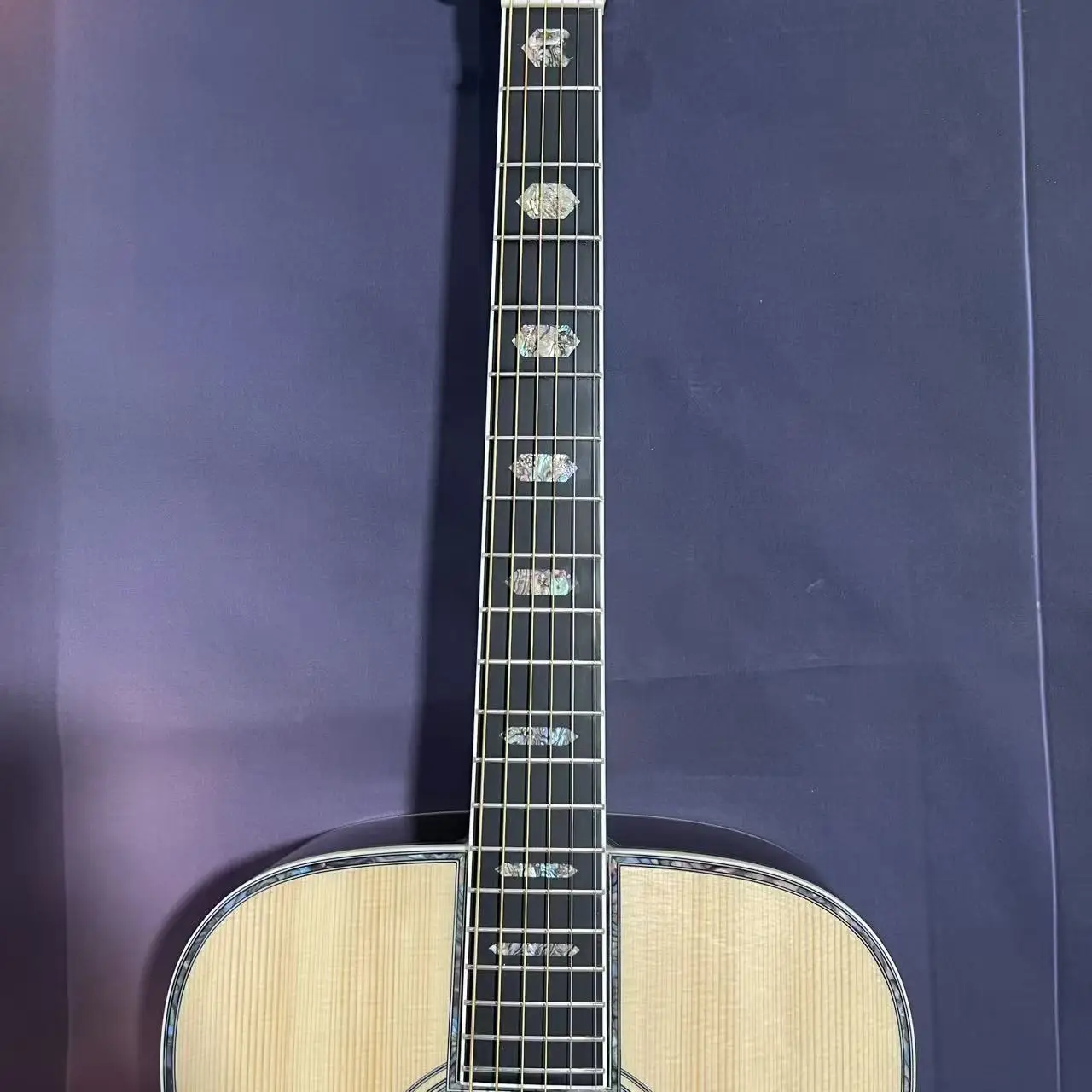 جيتار صوتي من الخشب الصلب مقاس 41 بوصة من سلسلة D45 بلون خشبي طبيعي #1