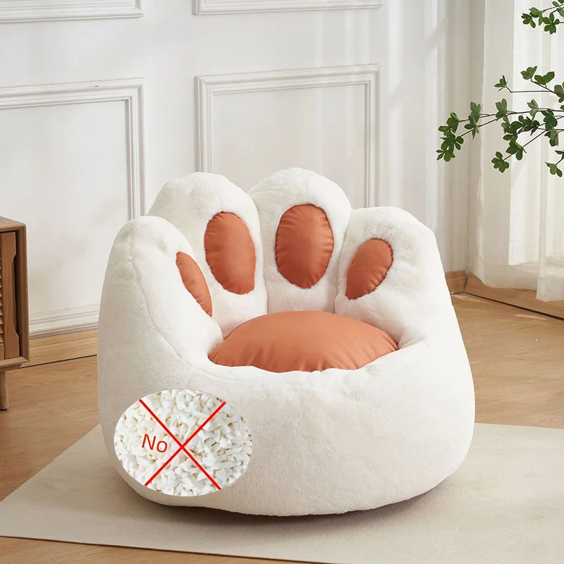 Soft Plush Cat Paw Sofa Chair Cover (No Filler) Washable Single Sofa Cover Warm and Cozy for Living Room Bedroom Small Furniture