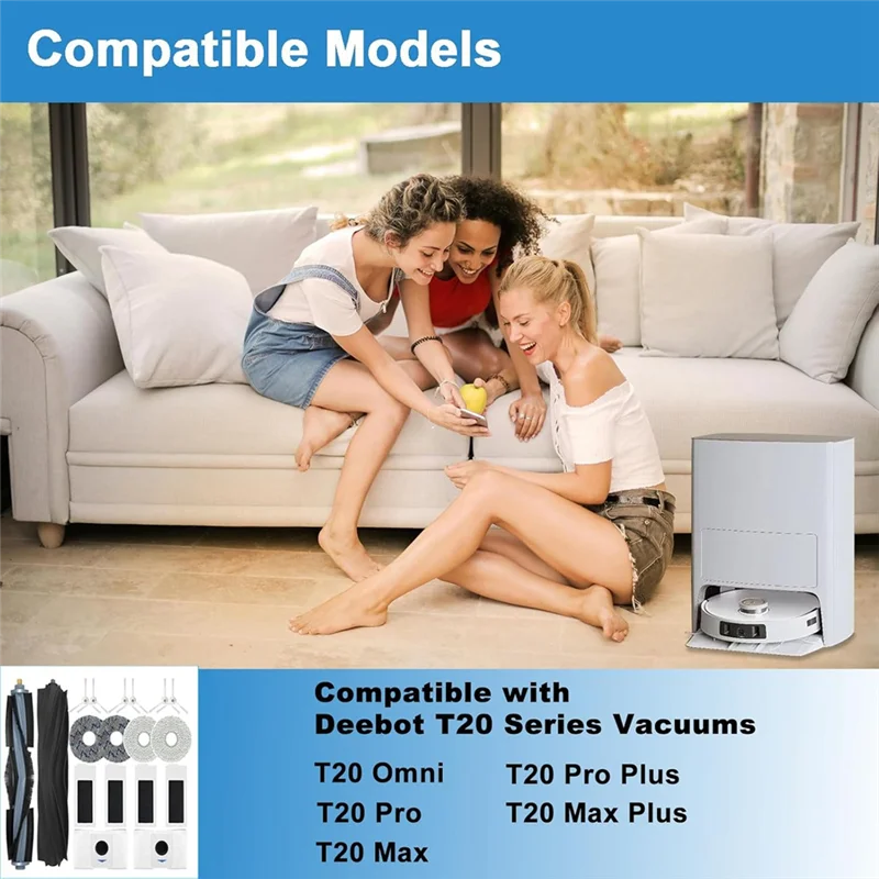 

ABBY-для Ecovacs Deebot T20 Omni комплекты запасных частей для пылесоса основная боковая щетка HEPA-фильтры швабра тканевые мешки для пыли аксессуары