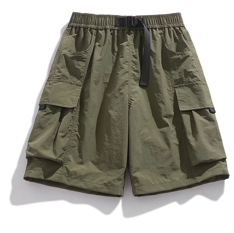 Skateboard-Shorts für Damen, Sommer, lässig, lockere Shorts mit Gürtel, Herren, große Tasche, Cargo-Shorts, atmungsaktiv, Bermuda, gerade Shorts – Detail 12