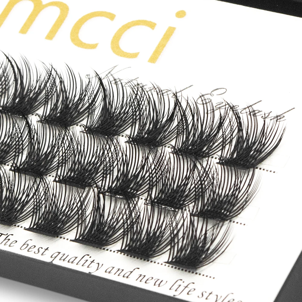 W02 36 Bundles Kimcci Mink Eyelash Extension Faux Mink Lashes Segmented False Bundles Eyelashes  Natural Easy to Operate Eyelash