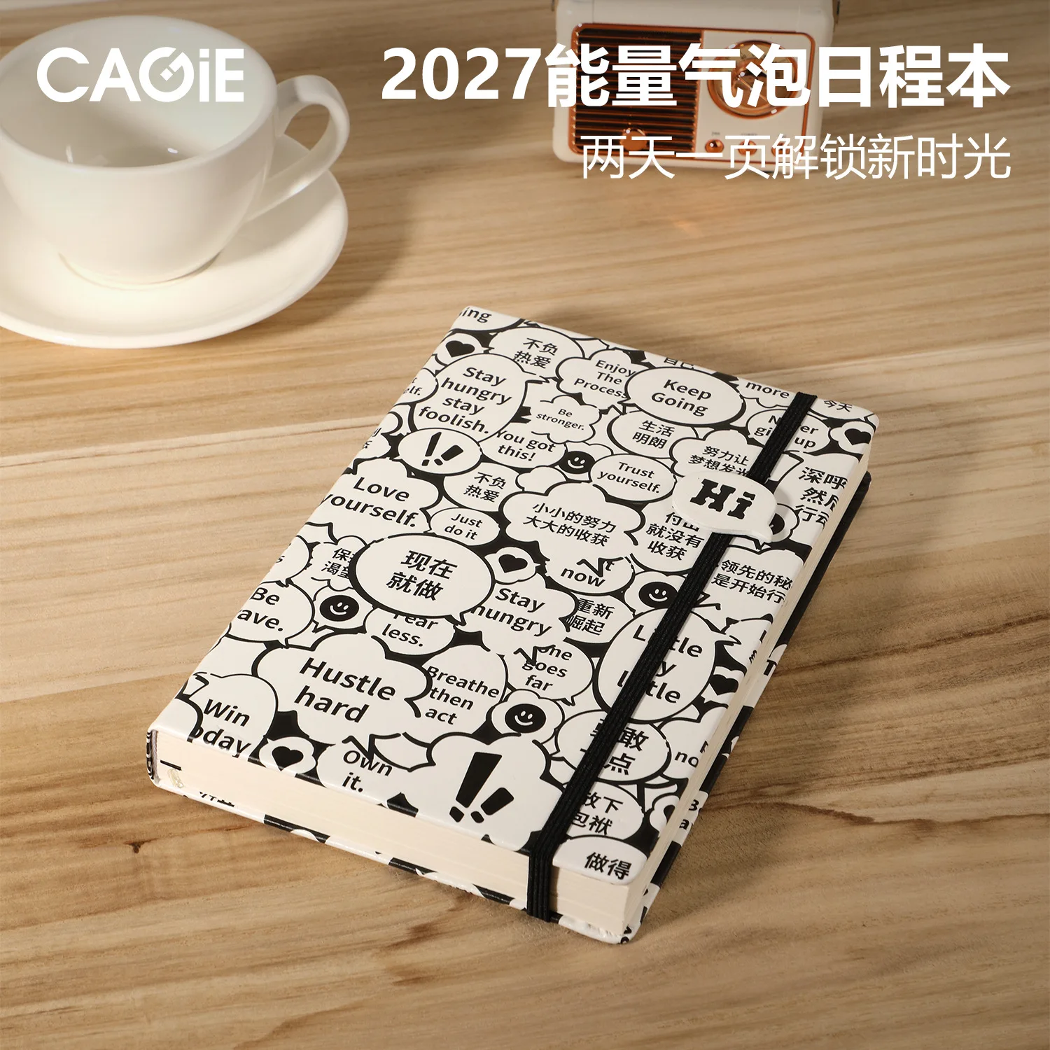 2027 Weekly Planner A5 Two Days Per Page Notebook with PU Leather Cover, 160 Sheets Thick Paper, Time Management Journal with