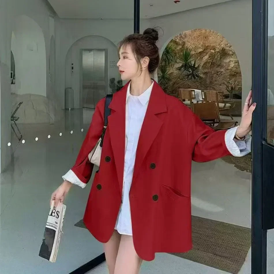 Neue Frühling-Herbst-Damen-Blazer, lockere Passform, koreanische Mode, Vintage-Blazer, Anzugjacke, elegante Damenmäntel, Streetwear, Damenbekleidung – Detail 16