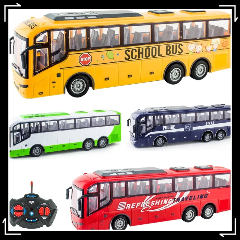 Elektrische Draadloze Afstandsbediening Bus Verlichting Simulatie Afstandsbediening Auto Model Schoolbus Bus Bus Children 'S Gift