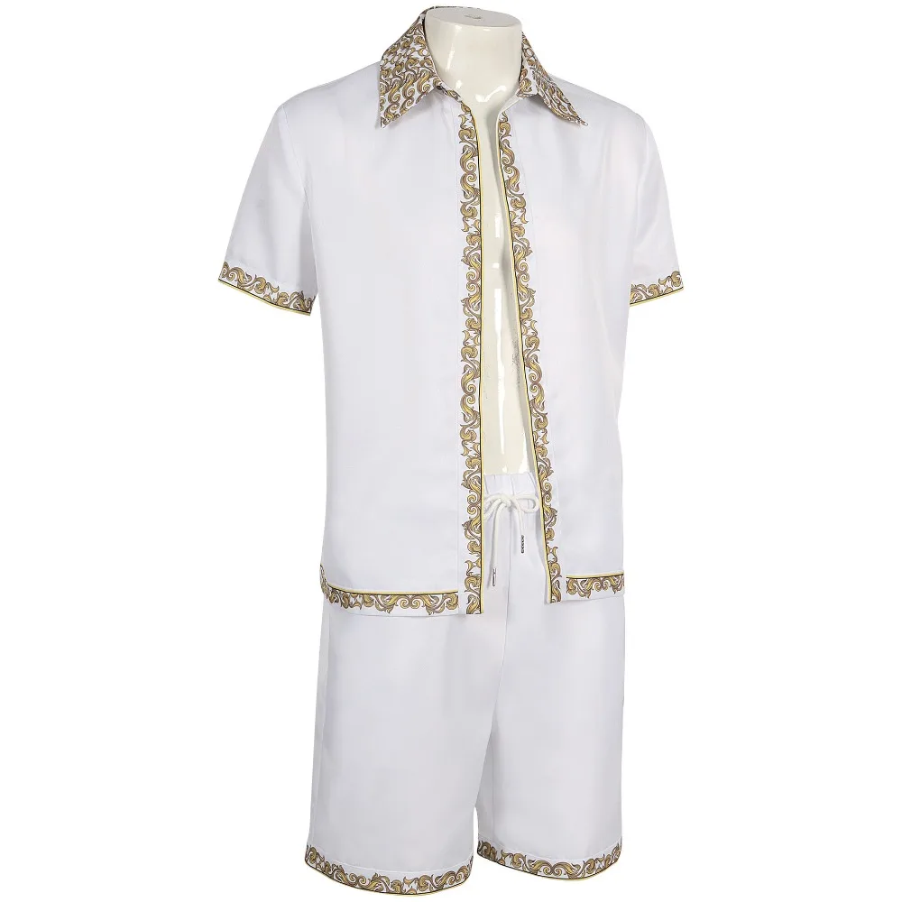 Traje de Cosplay de camisa hawaiana para hombres, traje de ropa de playa Retro Medieval, Camisa estampada informal, ropa de fiesta de Carnaval de Halloween, Verano