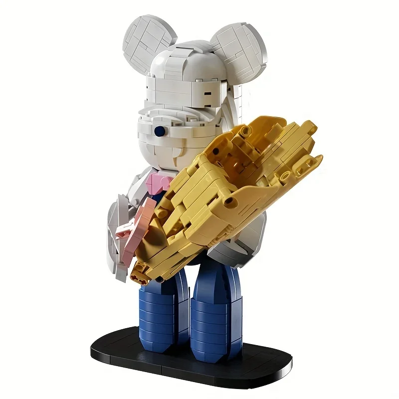 

769PCS Straw Bear Building Blocks Suit Flower Bear Model Bricks Romantic Desktop Decor Educational Toys Holiday Gifts For Adults