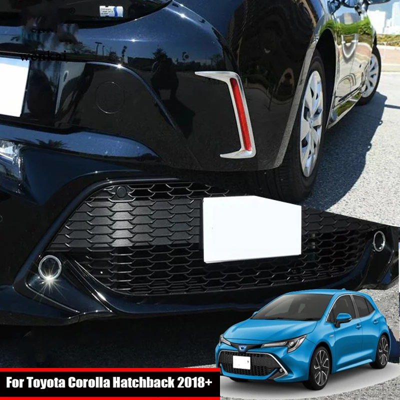 For Toyota Corolla Sport Hatchback 2018-2022 ABS Exterior Front Rear Bumper Fog Lights Lamps Eyelid Eyebrow Stripes Circle Cover