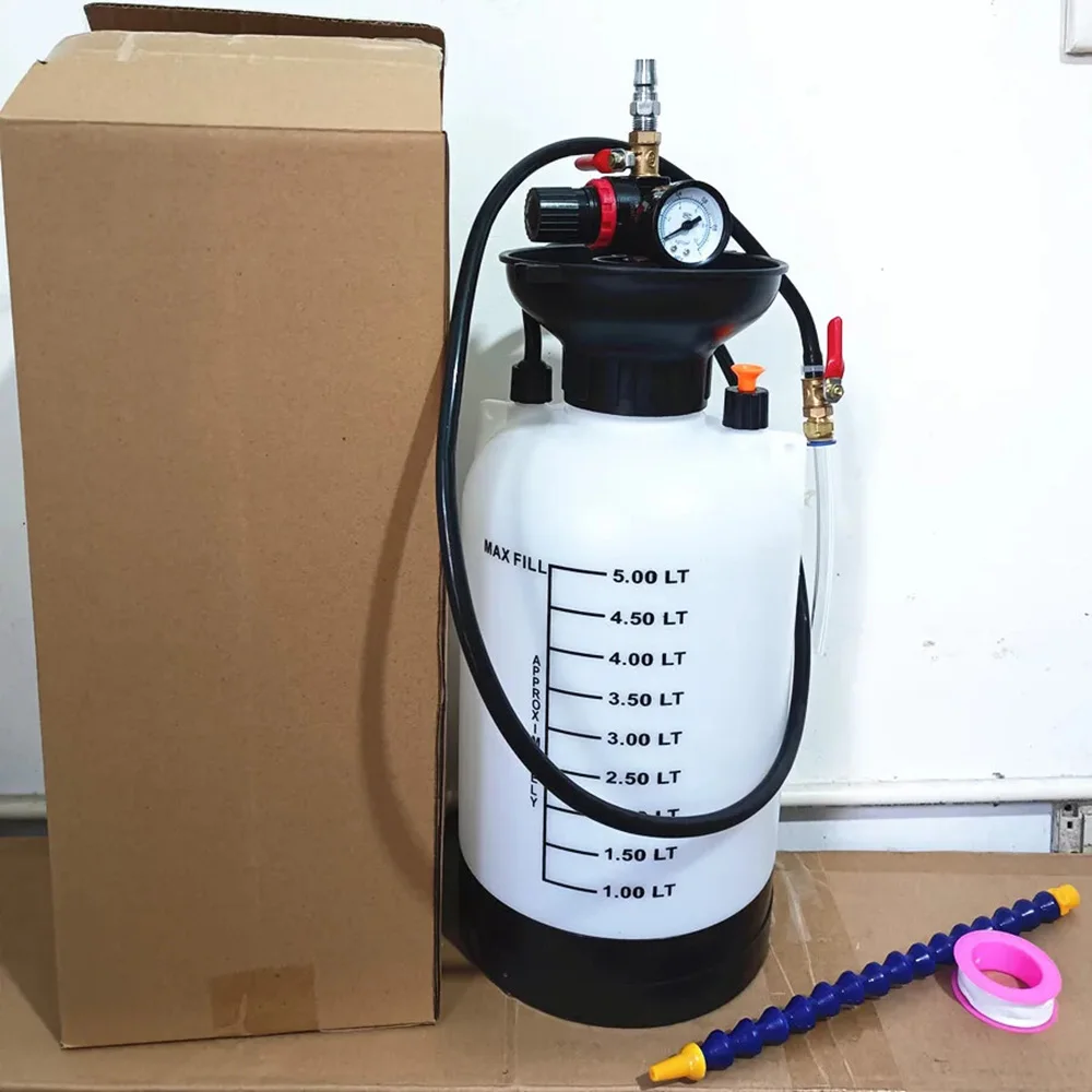 

5л пневматическая трансмиссионная заправка масла 5л моторная шестерня масляная форсунка маслозаливной бак экстрактор трансмиссионная жидкость инструменты для замены