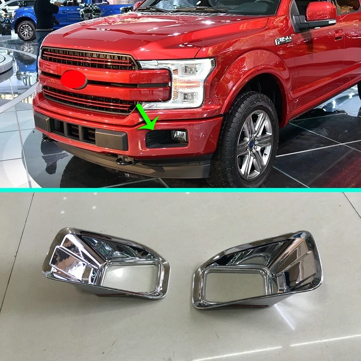 

ABS Chrome Front Fog Light Lamp Cover Trim For Ford FJ150 2017 2018 Car Accessories Stickers