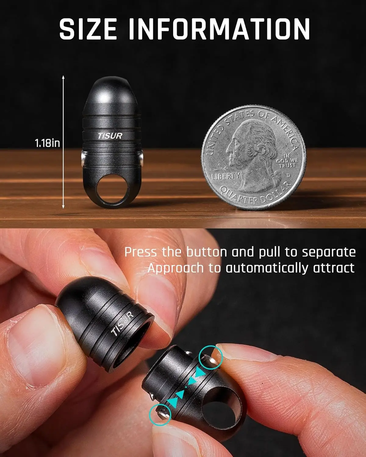 TIMULTI Magnet Carabiner Clip Key Holder, Detachable Key Chain Rings for Car Keys,Pull Apart Keychain Organizer Accessories