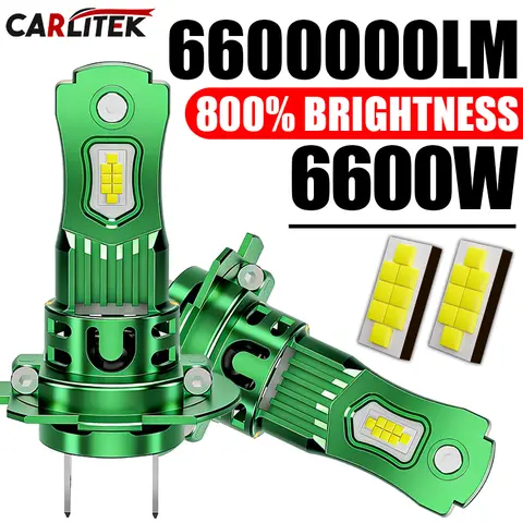 2 Pezzi Lampadine LED H7 H4 ad Alta Potenza 6600W, Fari Turbo 6000K 4300K 12V 24V CSP H1 H11 LED Diodi Approvati 9005 9006 HB3 HB4 Mini LED
