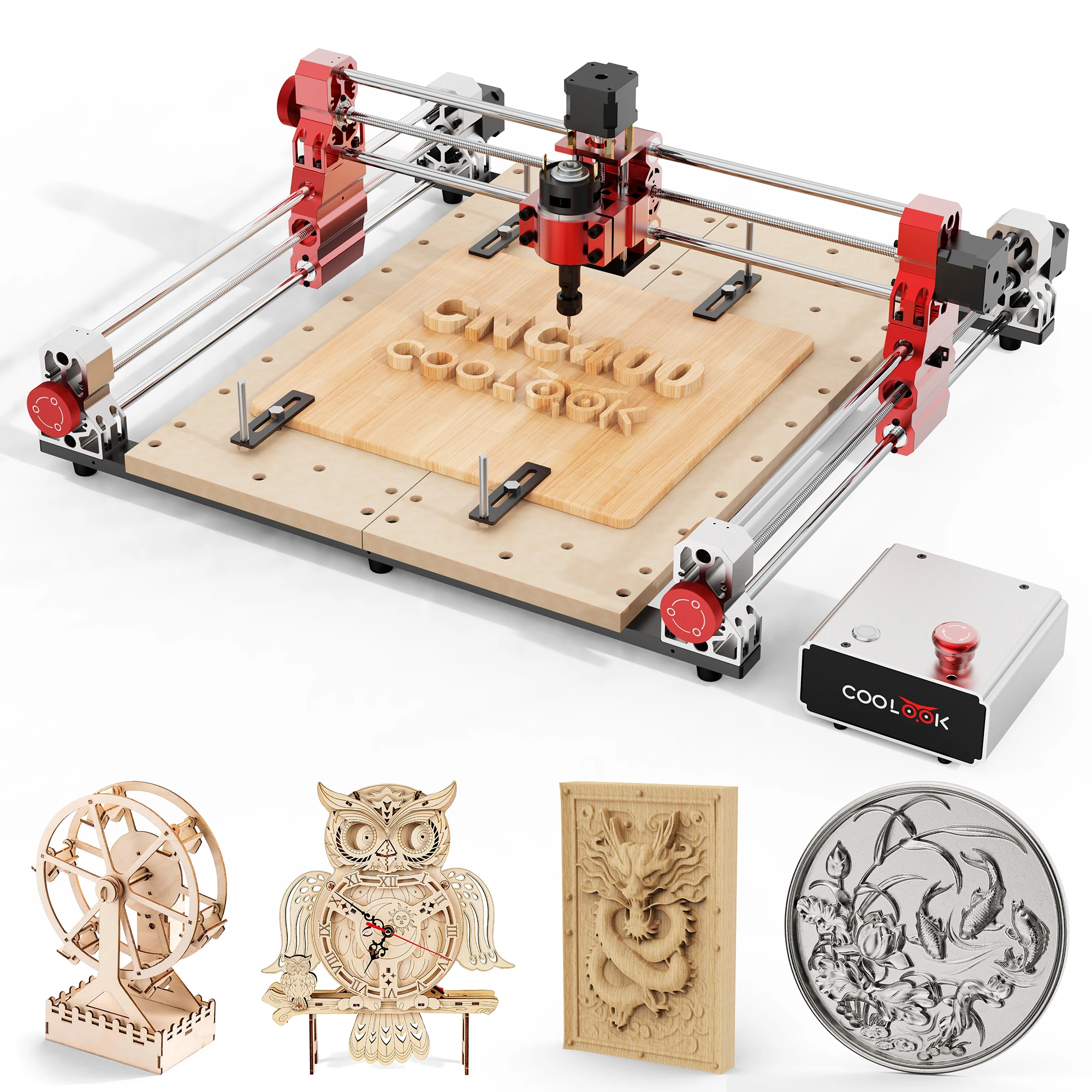CNC400 Engraving Machine 400x400mm CNC Router Machine with Spindle Power-off Function Wifi Control GRBL Offline Control Cutter - view 4
