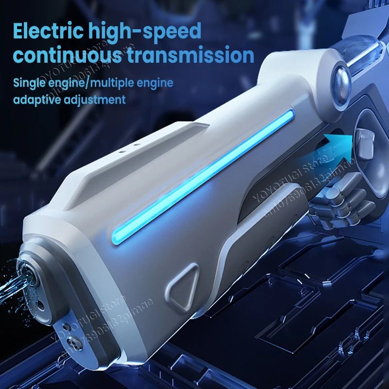 2024 mão auto integrada elétrica pistola de água contínua totalmente automática grande capacidade arma das crianças ao ar livre jogando água brinquedos