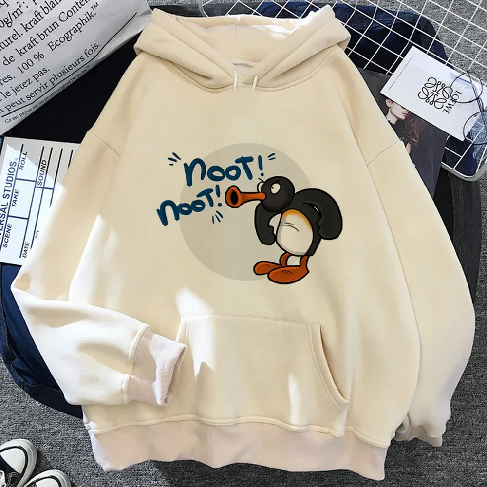 Hoodies Cartoon Pingu Anime Kawaii Women\'s Y2k Casual Print Sweatshirt Autumn Winter Lazy Style Loose Hoodie Fashion Clothing