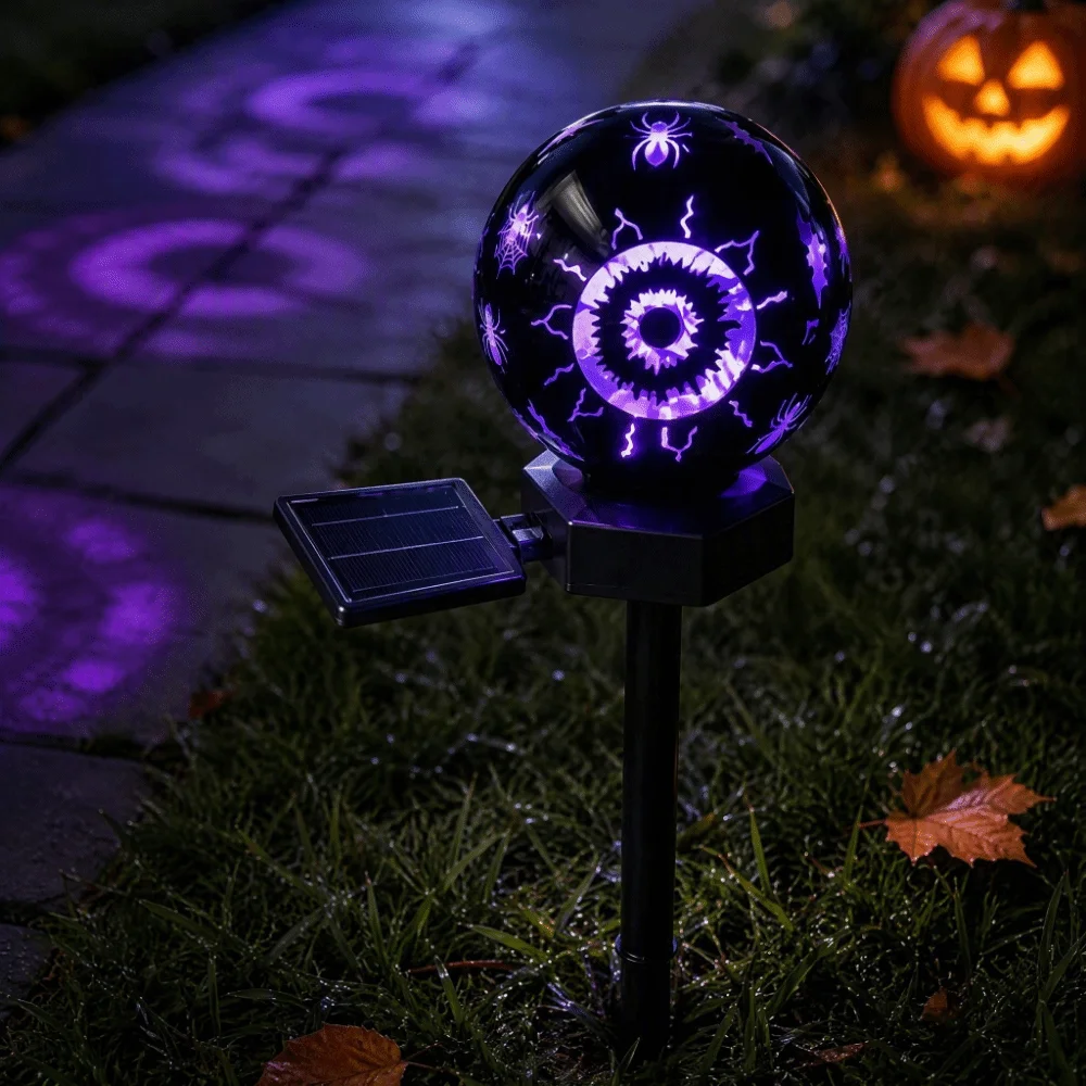 Waterproof Solar Sphere Floor Lantern IP Waterproof Solar Powered Outdoor Solar Ground Plug Lights Globe Shape