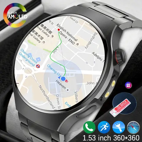 2025 Nuovi orologi intelligenti per sport all'aria aperta da uomo che guidano la corsa Fitness IP68 luci a LED impermeabili Smartwatch per chiamate Bluetooth