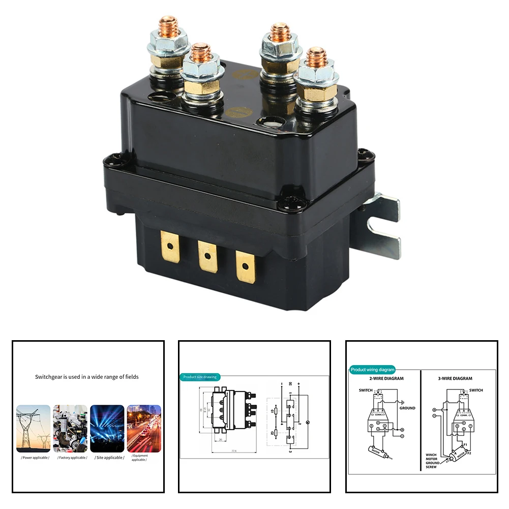 Winch Solenoid Contactor Relay For Car Electric Forklift Trucks Ships Battery 12 Volt 250 Amp Wireless Remote Electronic Switch