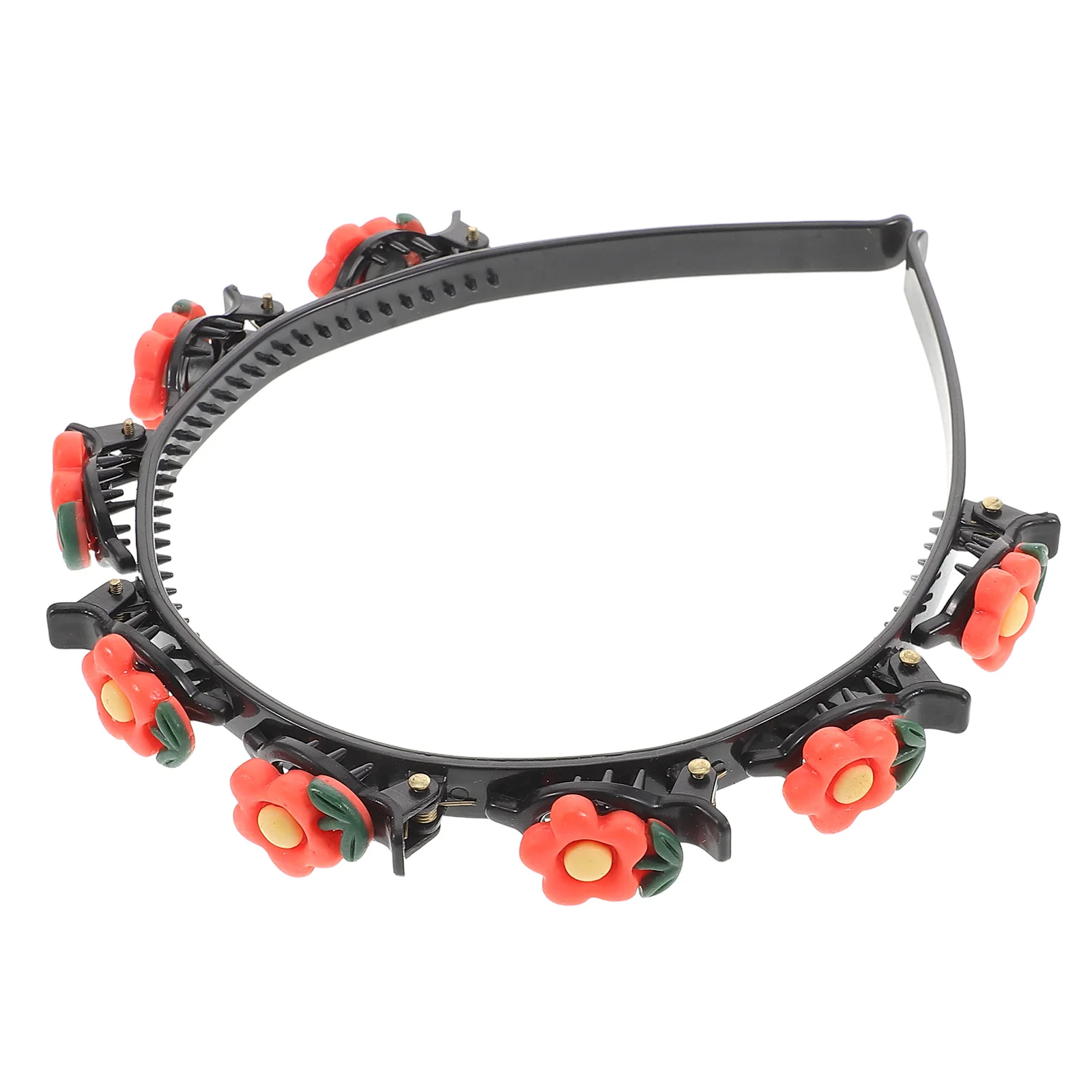 

Children's Headb Hair Accessories Little Red Flower Resin Clip Hairb Girl Toddler Baby Headdress Braided Style Safe Materials