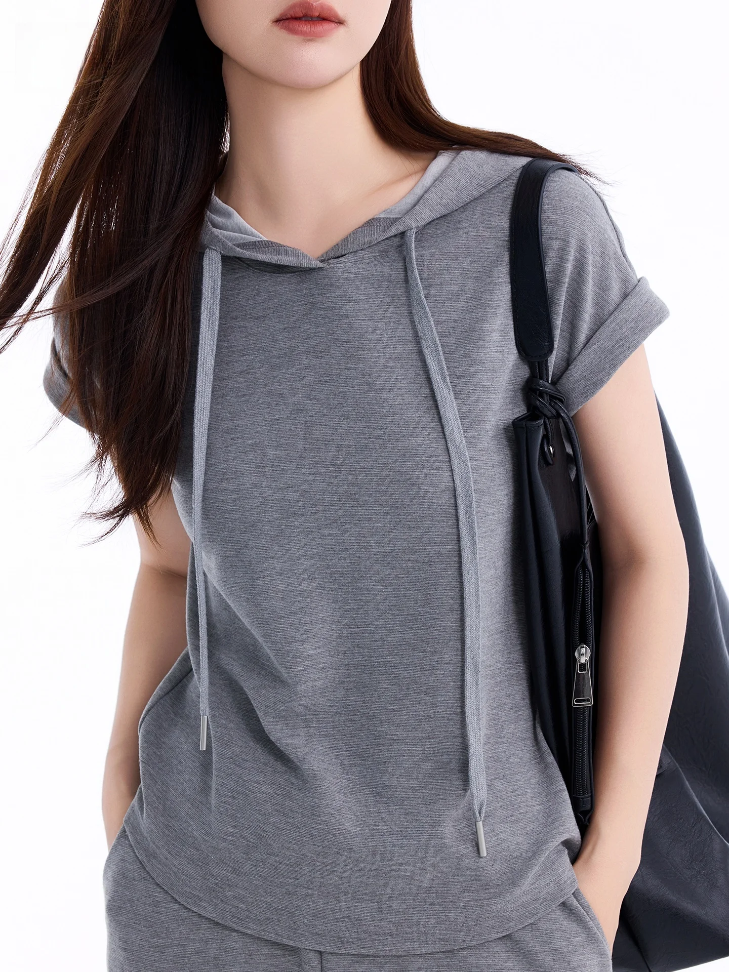 Highday Summer 2026 Women's Casual Loose Hoodie Short Sleeve Tie Dye Sweatshirt Sporty Comfortable Top Light Weight Polyester