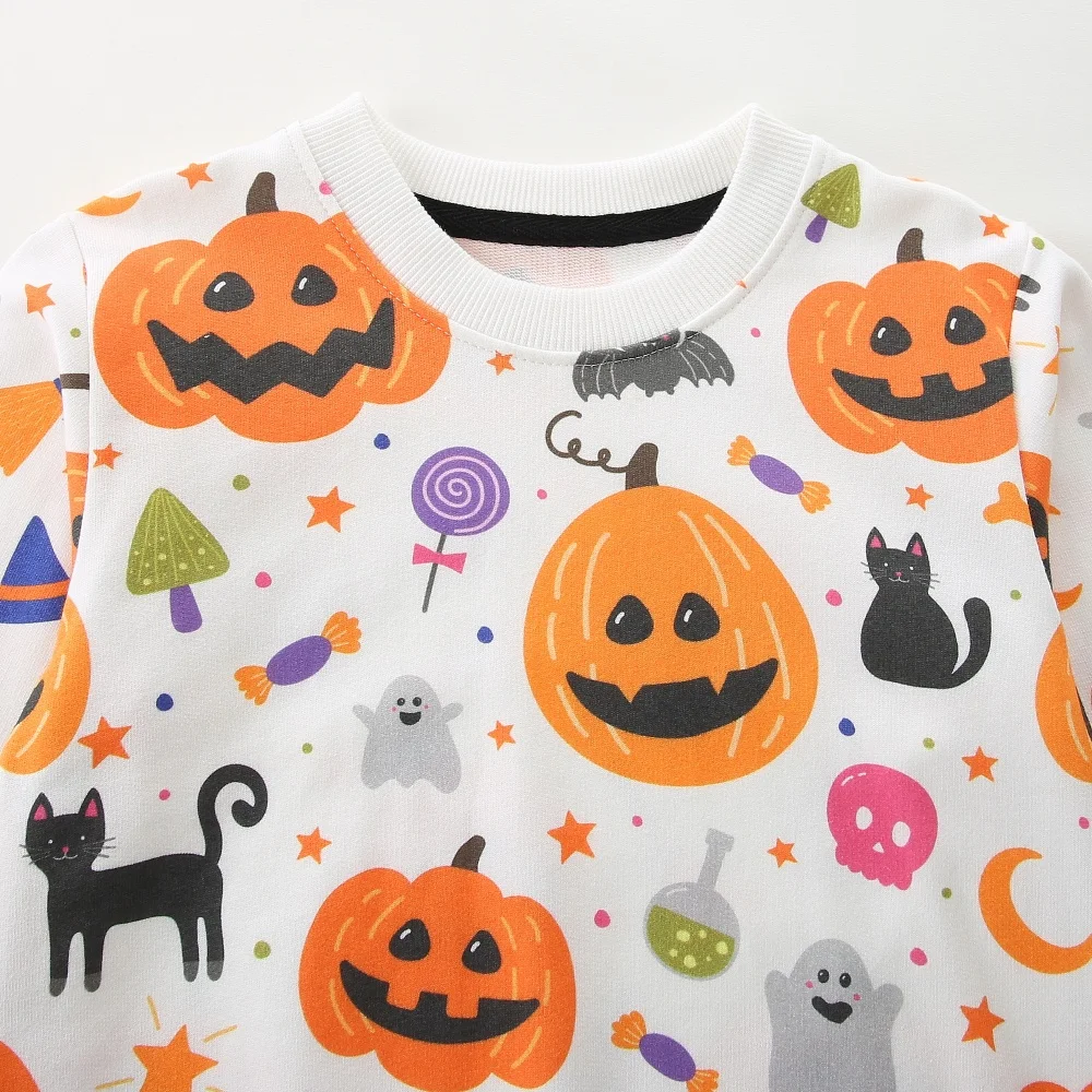 Jumping Meters 3-7T Kürbis Halloween Jungen Mädchen Sweatshirts Herbst Frühling Kinderkleidung Bestseller Sport Baby Shirts Tops – Detail 4