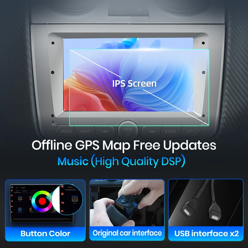 Radio para coche Junsun de 7” con Android Auto para Alfa Romeo Mito 2008 2009 2010 2011 2012, sistema multimedia inalámbrico Apple CarPlay, sistemas inteligentes, pantalla táctil IPS, reproductor de video estéreo, unidad principal de autorradio 2 Din, navegación, BT, GPS, 4G, WIFI, FM, AM, DSP, RDS, SWC. 6