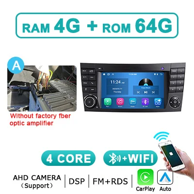Mercedes Benz E-klasse W211 E200 E220 E300 E350 E240 E280 CLS autoradio 2Din Android 15 Auto multimediaspeler GPS carplay BT