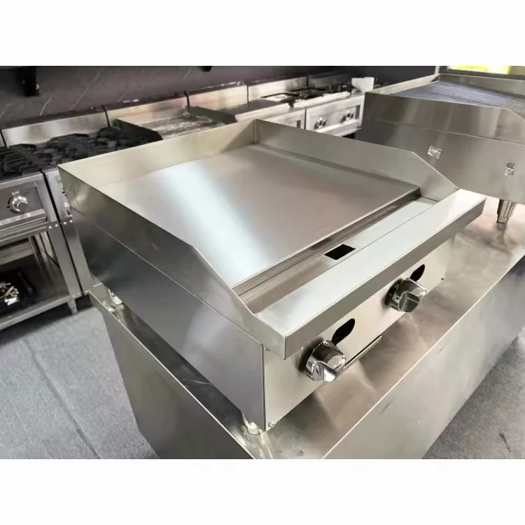 

2026 New Commercial Gas BBQ Griddle Fryer Thick Stainless Steel Flat Grill Plate Teppanyaki Griddle for Restaurant Use
