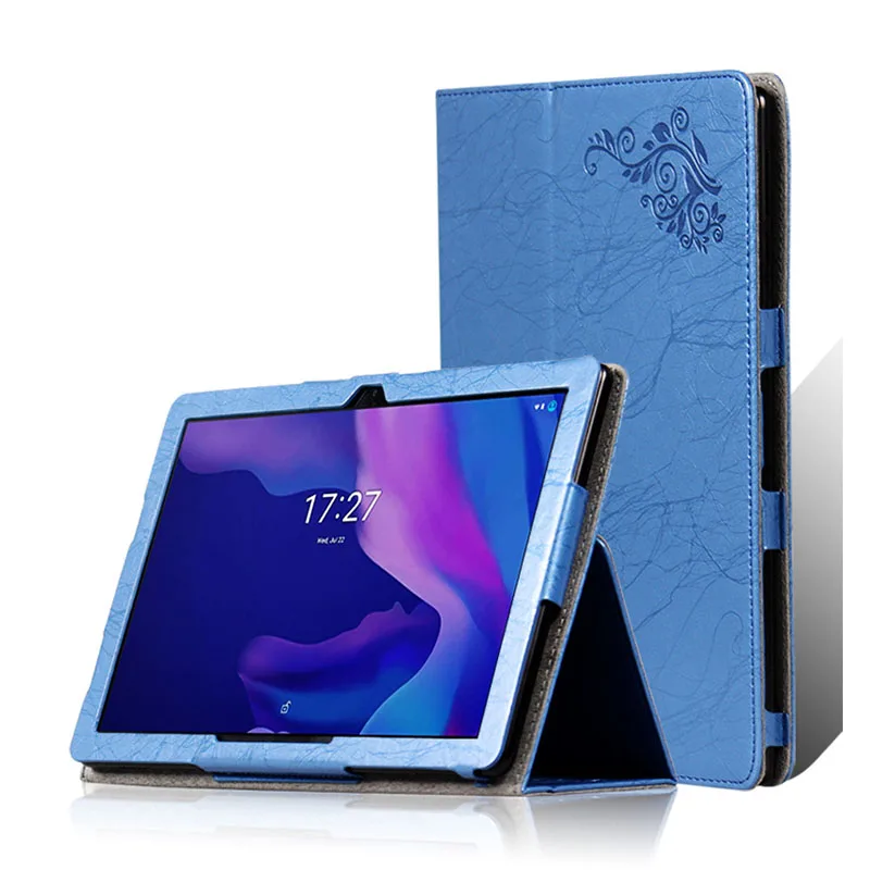 Leather Cover For TCL TAB 10s wifi 8194 9061 10 Neo 8092 lite 8091 Tablet Print Flower Tablet Case with Hand Holder Grip Shell