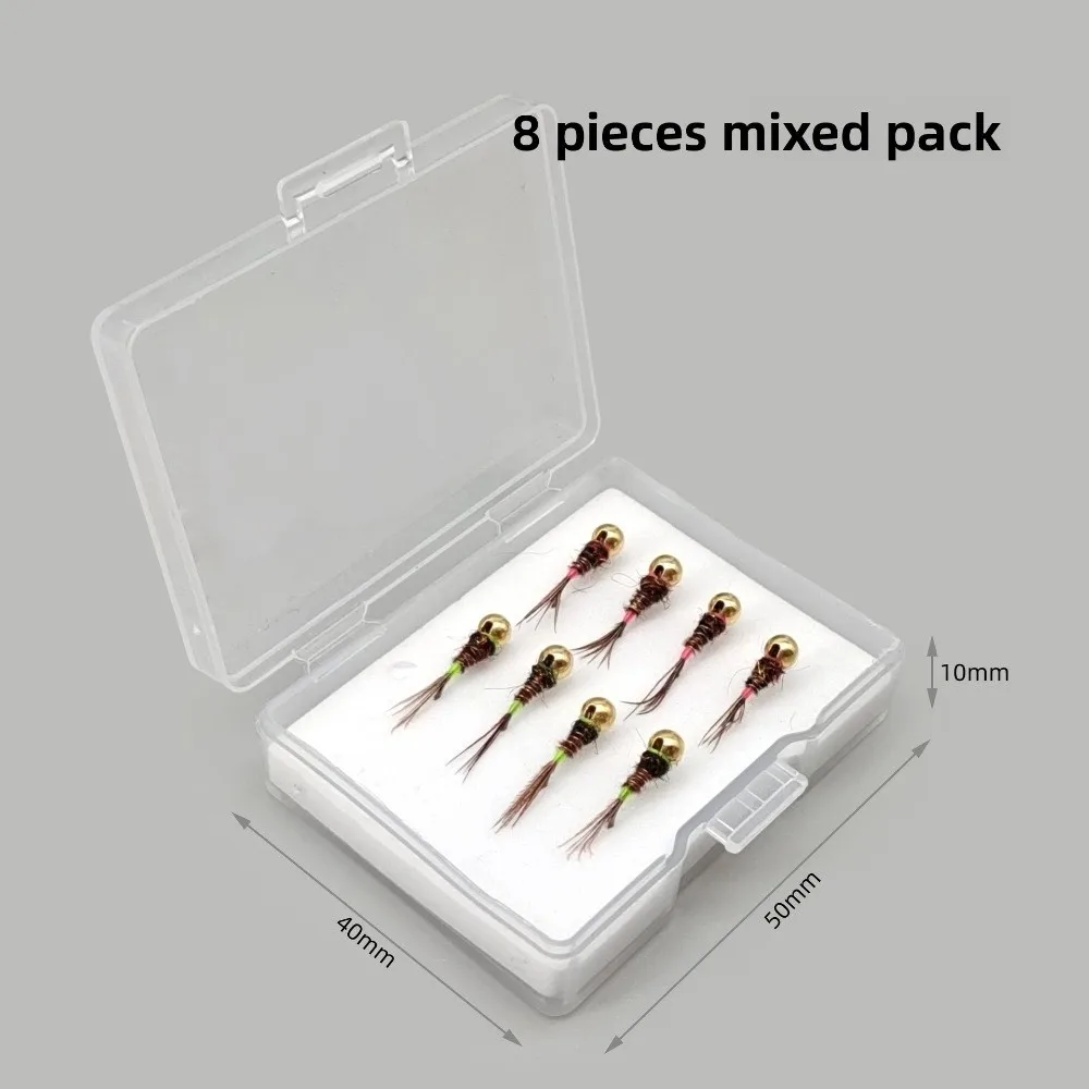 5 قطعة مجموعة النحاس حبة رئيس النحاس حبة رئيس Frenchie حورية يطير الشائكة هوك الدراج الذيل الشائكة الذباب الرطب # 14 الحجم #4