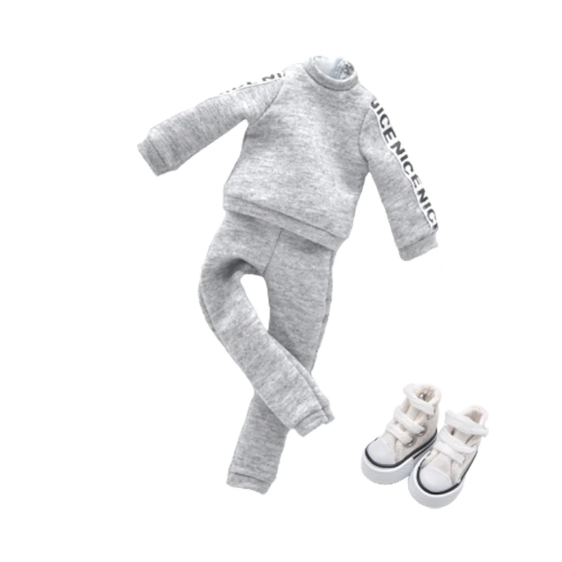 meimengwawu Kleidung für Puppen, dreiteiliges modisches Pullover-Set, passend für Blyth Azone OB22 OB24 Puppenzubehör 9