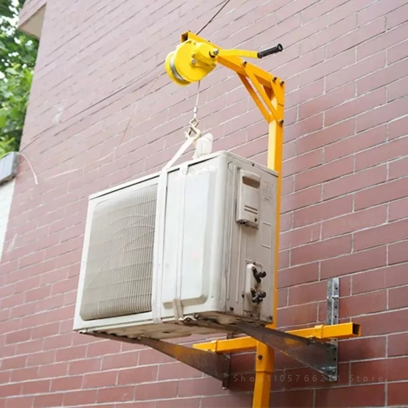 1200 lb Self-Locking folding crane, outside installation lifting crane, self-locking manual winch assembly air conditioner