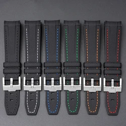 Watch bracelet for Omega Speedmaster Joint MoonSwatch for rolex tissot watchband curved end Silicone watch strap 20mm 22mm