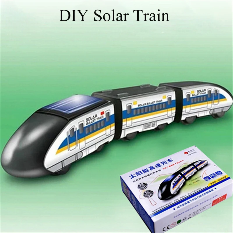 Newest Creative Solar High Speed Train Model DIY Educational Science Students Equipment Self-assembled Kids Novelty &