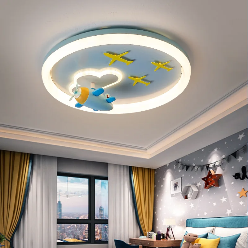 

Children's room lamp cartoon airplane modern minimalist girl bedroom light creative Nordic baby room boy ceiling light