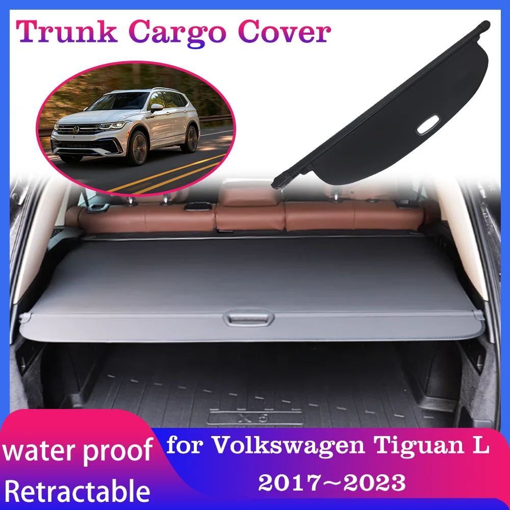 

Trunk Cargo Cover for Volkswagen VW Tiguan L AD BW R-Line 2017~2023 Luggage Rear Boot Tray Security Shielding Shade Accessories