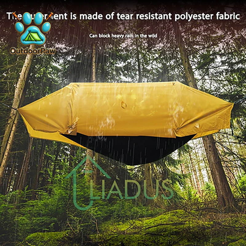 Outdoor Hiking Camping Waterproof Mosquito Proof Outdoor Hammock 2.7mX1.4m Waterproof Coefficient 1000 70D Nylon Cloth 210T Mesh