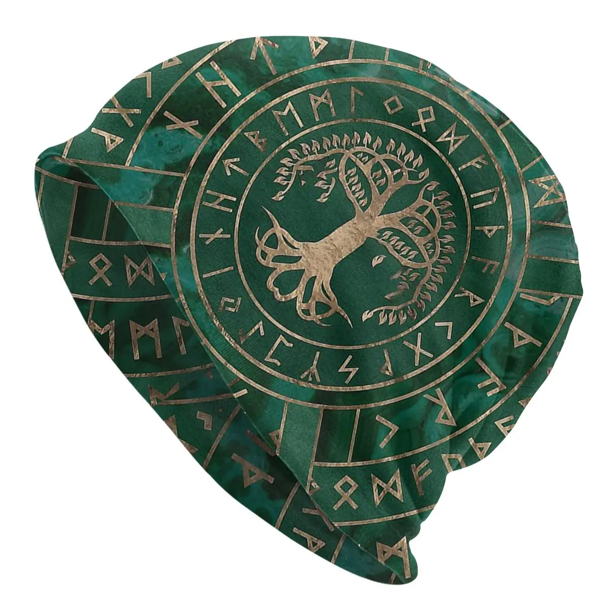 

Viking Sport Thin Hats Yggdrasil And Futhark Malachite Scarf Green Bonnet Special Skullies Beanies Caps