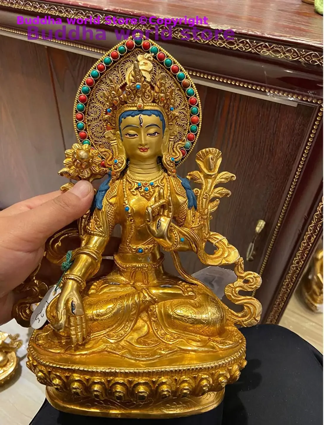 Nepal High grade quality Tara Guan yin bodhisattva Buddha statue Asia Buddhism HOME Patron saint bless safe good LUCK protection