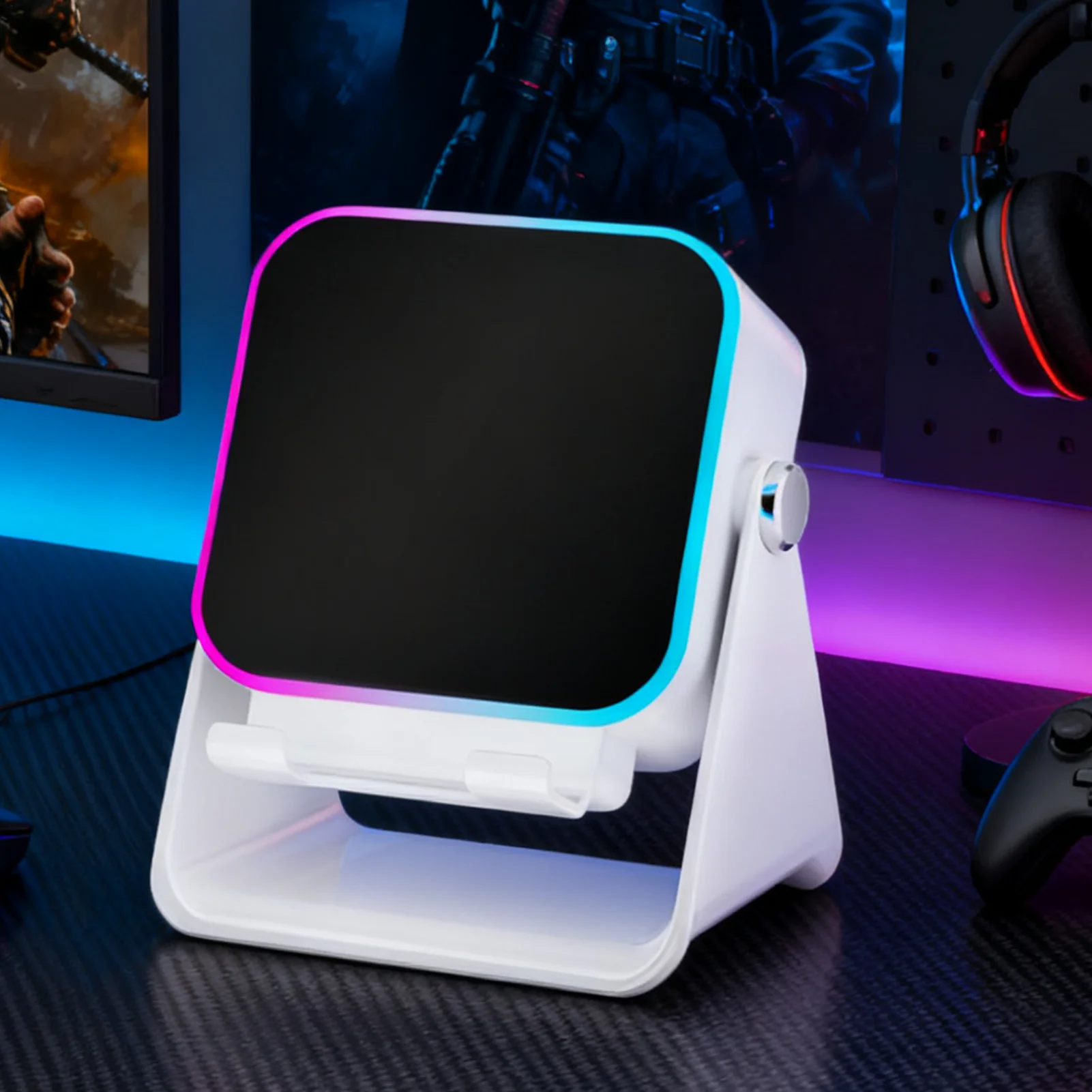 

5 In 1 Auto-induction Wireless Induction Speaker 8 Mode RGB Lights HIFI Sound Portable BT Phone Holder Christmas Gifts