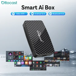Ottocast Play2Video PRO Ai Box Carplay Android Auto Adapter 2026 New Video Box for Youtube Netflix IPTV Applicable 98% Car