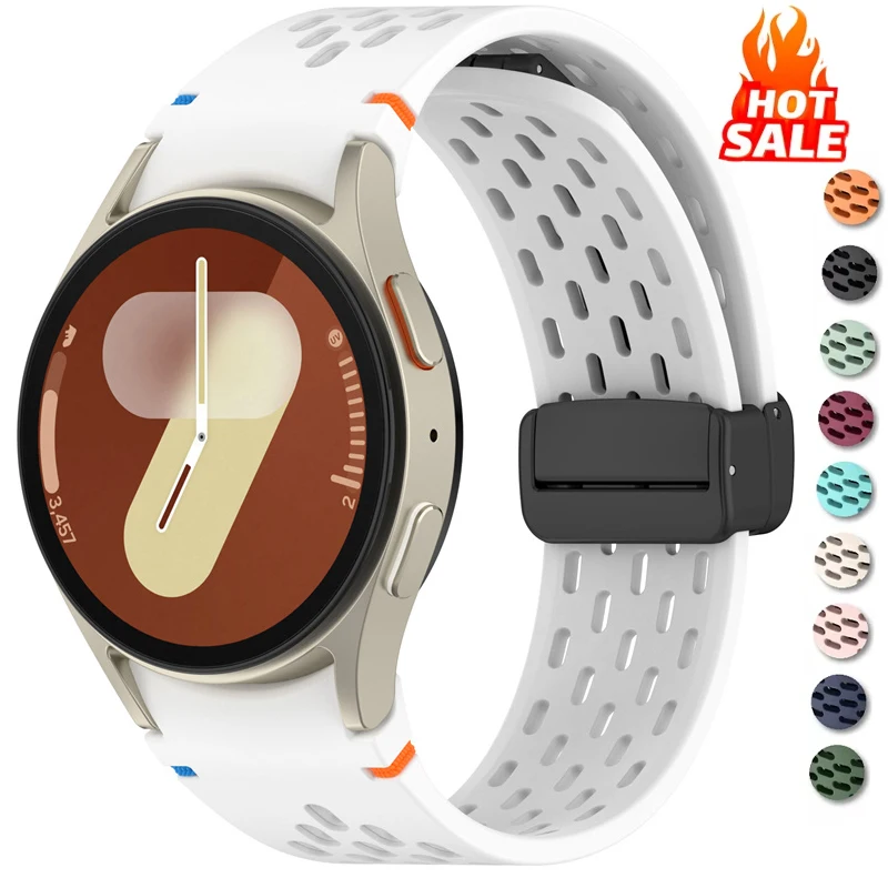 

Оригинальный ремешок для Samsung Galaxy watch 6/5 Pro/7/FE/4 classic, 44 мм, магнитная пряжка без зазоров, спортивный браслет Galaxy watch 7, ремешки