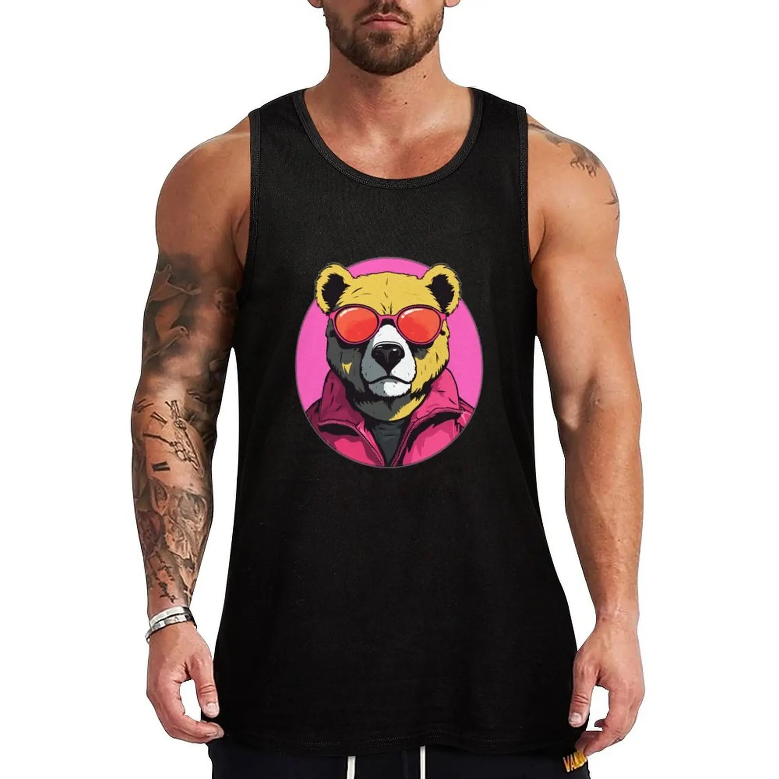 Original Berf The Bear3 Tank Top Basic Layering Tank Top Soft Cotton Sleeveless Shirt