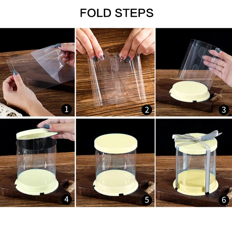 10Pcs Round Clear Cake Box for 2 inch Transparent Bakery Package Gift Boxes Cupcake Cookies Boxes with Lid for Carry Tall Layer