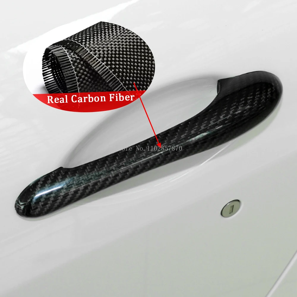 For Maserati GranTurismo GranCabrio M145 2007-2020 Accessories Real Carbon Fiber Door Handle Frame Sticker Exterior Trim Bodykit