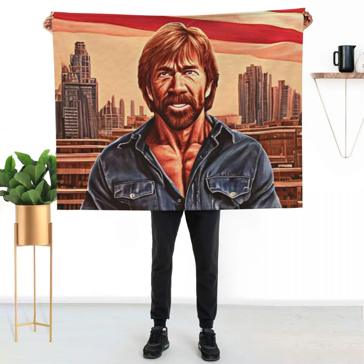 Retro style Chuck Norris Throw Blanket Soft Big blankets and throws Extra Large Throw Thermal Softest Blankets